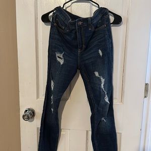 Hollister high rise skinny jeans with rips